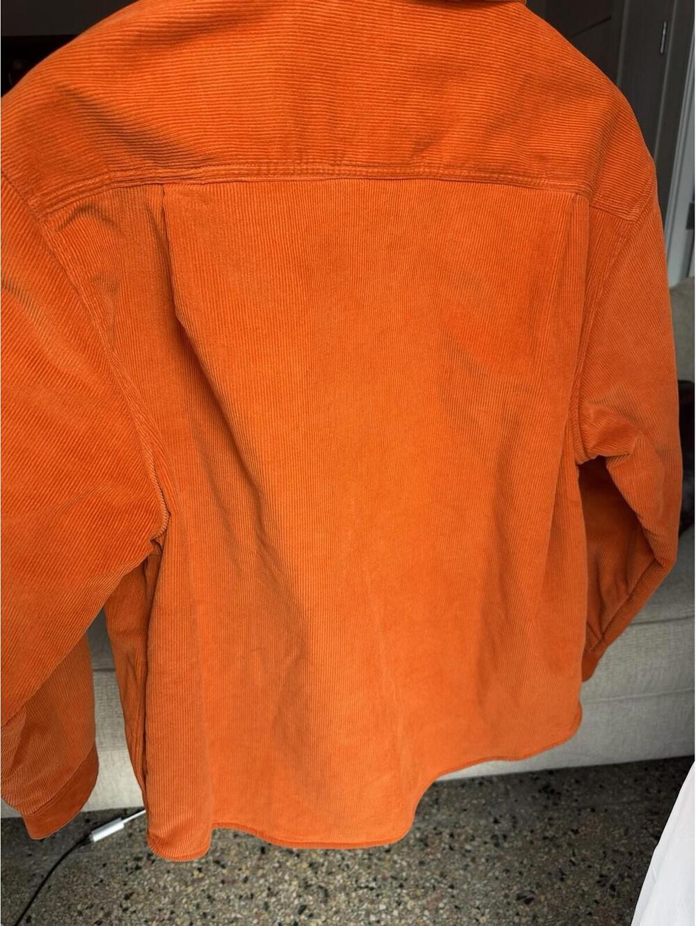 Mens Covington Corduroy Shirt Jacket Orange Lined Snap Fleece Lined XL - Picture 5 of 7